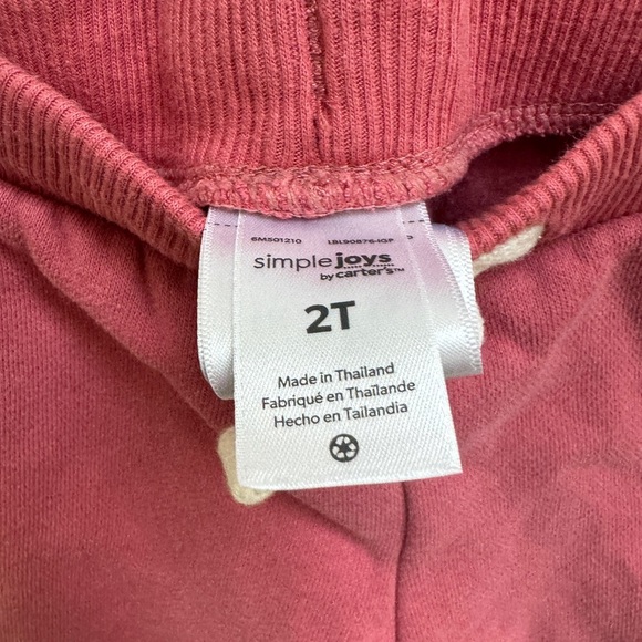 NWOT 2T Carter’s Girls Mauve String Sweat Pants - Picture 4 of 4
